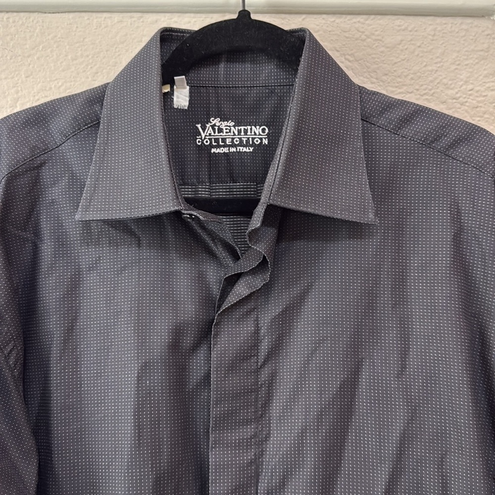 Sergio velentino  made in Italy long sleeve button down shirt men’s size XL cuff
